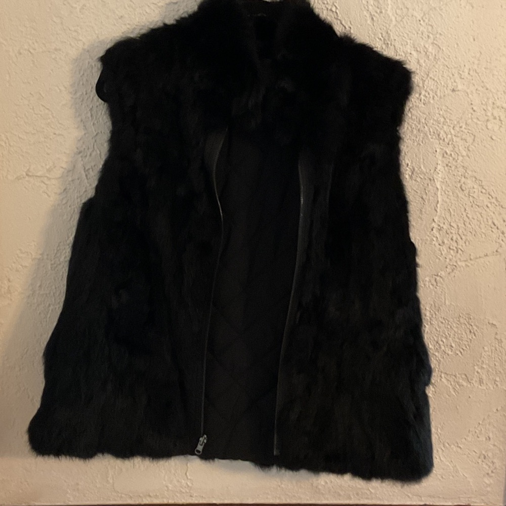 Women's Black Fur Vest